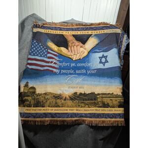 Jerusalem Prayer Team Member Throw Blanket Tapestry 48" x 56" Religious
